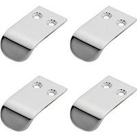Loops 4x Semi Concealed Cabinet Finger Pull Handle 12mm Fixing Centres Polished Chrome