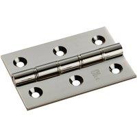 Loops PAIR 76 x 50 x 2.5mm Brass Washered Butt Hinge Polished Nickel Internal Door in Metallics