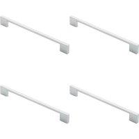 Loops 4x Slim D Shape Pull Handle 220 x 8.5mm 192mm Fixing Centres Polished Chrome