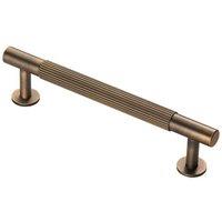 Loops Lined Bar Door Pull Handle - 158mm x 13mm - 128mm Centres - Antique Brass in Metallics