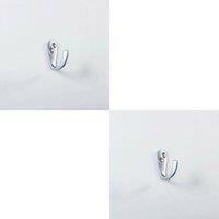 Loops 2x Victorian One Piece Single Bathroom Robe Hook 40mm Projection Satin Chrome