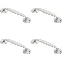 Loops 4x Victorian Bow Shaped Pull Handle 152mm Length 32mm Proj Satin Chrome