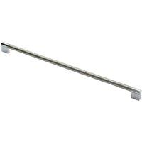 Loops Keyhole Bar Pull Handle 460 x 14mm 448mm Fixing Centres Satin Nickel & Chrome in Metallics