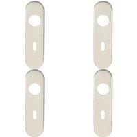 Loops 4x PAIR Radius Standard Lock Handle Key Plates 170 x 45 x 8mm Satin Steel in Metallics