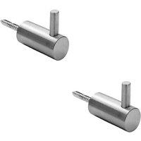 Loops 2x Coat Hook with Concealed Fixing 35mm Projection Satin Stainless Steel in Metallics