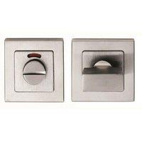 Loops Square Thumbturn Lock & Release With Indicator Satin Stainless Steel in Metallics