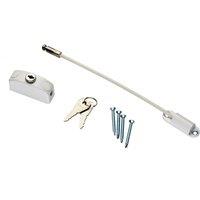 Loops Lockable Cable Window & Door Restrictor Keys Included 215mm White PVC