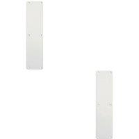 Loops 2x Plain Door Finger Plate 350 x 75mm Satin Anodised Aluminium Push Plate