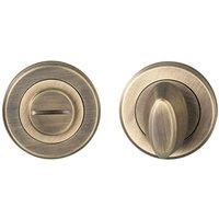 Loops Thumbturn Lock & Release Handle Beveled Edge Concealed Fix Antique Brass in Metallics
