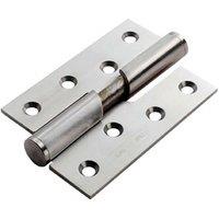 Loops PAIR 102 x 76 x 3mm Right Handed Rising Butt Hinge Satin Stainless Steel in Metallics