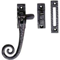 Loops Curly tail Casement Window Fastener 124 x 80mm Black Antique Window Fitting