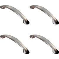 Loops 4x Flared Cabinet Pull Handle 165.5 x 23mm 128mm Fixing Centres Satin Nickel in Metallics