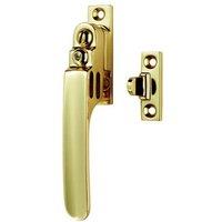 Loops Locking Casement Window Fastener with Night Vent 16 x 60mm Polished Brass in Metallics
