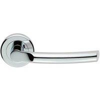 Loops PAIR Curved Round Bar Handle on Round Rose Concealed Fix Polished Chrome