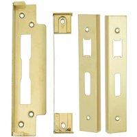 Loops Rebate Kit for BS Lever Sash Locks For Double Doors 13mm Stainless Brass in Metallics
