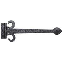 Loops PAIR 381mm Ornate Sword T Hinge Black Antique Internal Decorative Door Hinge