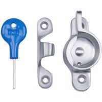 Loops Locking Fitch Pattern Sash Window Fastener 49mm Fixing Centres Satin Chrome