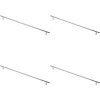 Loops 4x Round T Bar Cabinet Pull Handle 508 x 12mm 448mm Fixing Centres Chrome