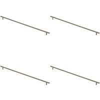 Loops 4x Round T Bar Cabinet Pull Handle 572 x 12mm 512mm Fixing Centres Satin Nickel in Metallics