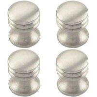 Loops 4x One Piece Textured Cupboard Door Knob 15.5mm Diameter Satin Nickel in Metallics