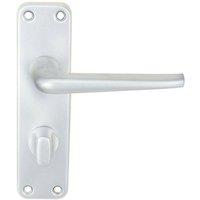 Loops PAIR Straight Tapered Lever on Bathroom Blackplate 152 x 41mm Satin Aluminium in Black