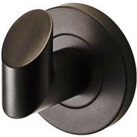 Loops Single Bathroom Robe Hook on Concealed Fix Rose 44.5mm Proj Matt Black