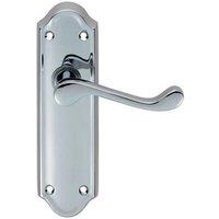Loops PAIR Victorian Upturned Handle on Latch Backplate 168 x 47mm Polished Chrome