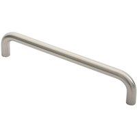 Loops Round D Bar Pull Handle 319 x 19mm 300mm Fixing Centres Satin Stainless Steel in Metallics