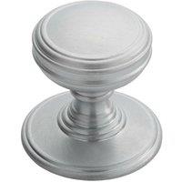 Loops Ringed Tiered Cupboard Door Knob 38mm Diameter Satin Chrome Cabinet Handle