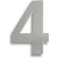 Loops 178mm Front Door Numerals '4' 135mm Fixing Centres Satin Stainless Steel in Metallics