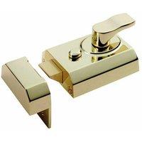 Loops Contract Rim Cylinder Nightlatch 60mm Electro Brassed Door Security Lock in Metallics