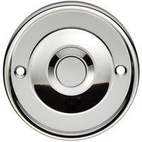 Loops Decorative Door Bell Cover Polished Chrome 65 x 7mm Round Sleek Button Plate