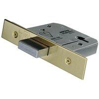 Loops 76mm 5 Lever Mechanism BS Deadlock Stainless Brass Door Security Latch in Metallics