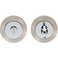 Loops Thumbturn Lock & Release Handle 50mm Diameter Round Rose Nickel & Chrome in Metallics