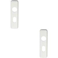 Loops 2x PAIR Door Handle Oval Backplate for Safety Levers 154 x 40mm Satin Aluminium