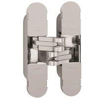 Loops 100 x 22mm Adjustable Medium Duty Concealed Hinge Polished Nickel Internal Door in Metallics