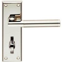 Loops Round Bar Section Lever on Bathroom Backplate 150 x 50mm Polished Satin Nickel in Metallics