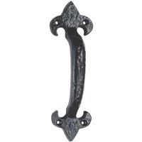 Loops Traditional Forged Iron Pull Handle 180 x 52mm Black Antique Door Handle