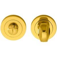 Loops Thumbturn Lock & Release Handle Concealed Fix 50mm Dia Polished Brass in Metallics