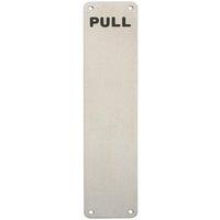 Loops Pull Engraved Door Finger Plate 350 x 75mm Satin Stainless Steel Push Plate in Metallics