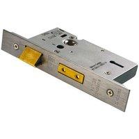 Loops 76mm 5 Lever Sashlock Square Forend Satin Stainless Steel Door Latch in Metallics