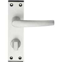 Loops PAIR Straight Handle on Bathroom Backplate 152 x 38mm Satin Aluminium