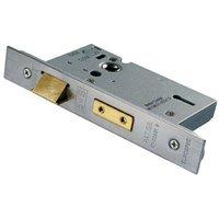 Loops 76mm 3 Lever Sashlock Square Forend Satin Stainless Steel Door Latch in Metallics