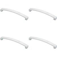 Loops 4x Flat Curved Bow Pull Handle 238 x 25mm 224mm Fixing Centres Polished Chrome