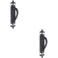 Loops 2x Offset Traditional Forged Pull Handle 263.5 x 67mm Black Antique Left Hand