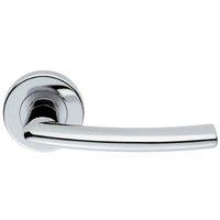 Loops PAIR Oval Shaped Curved Bar Handle Concealed Fix Round Rose Polished Chrome