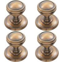 Loops 4x Ringed Tiered Cupboard Door Knob 25mm Diameter Bronze Cabinet Handle
