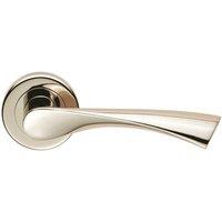 Loops PAIR Angular Twisted Handle on Round Rose Concealed Fix Polished Nickel in Metallics