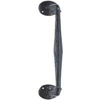 Loops Offset Traditional Forged Pull Handle 263.5 x 67mm Black Antique Door Handle
