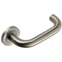 Loops PAIR Round Bar Safety Handle Concealed Fix Round Rose Satin Stainless Steel in Metallics